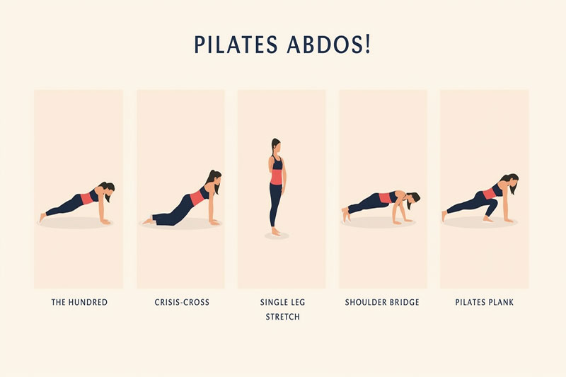 Les 5 exercices de Pilates essentiels pour les abdos 5 exercices de Pilates abdos pour tonifier le ventre, renforcer la sangle abdominale et améliorer la posture