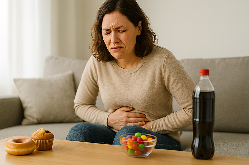 Ballonnements et digestion difficile causés par un excès de sucre
